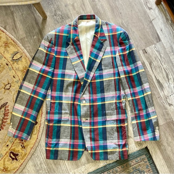 Vintage Other - Vintage Tyson’s Menswear Inc. Colorful Plaid Two-Button Sports Coat Blazer 44L